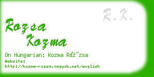 rozsa kozma business card